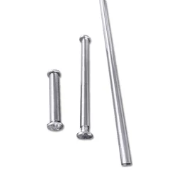5Pcs Chrome Inner M4Thread Female Metal Hollow Tube Connection Tube With M4 Truss Cross Screw Hollow Straight Pipe