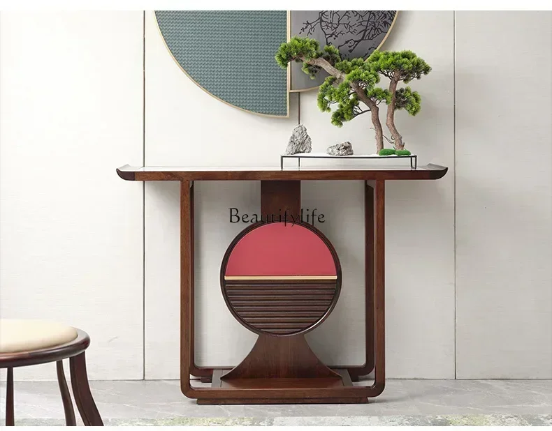 

ls 27 New Chinese ebony entrance table Modern simple solid wood entrance table