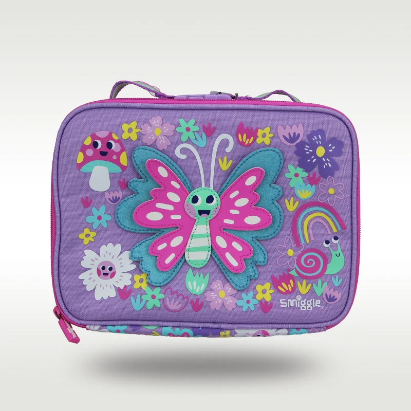 Australia smiggle original children\'s lunch bag girls fruit bags purple butterfly handbag cool kawaii 9 inches