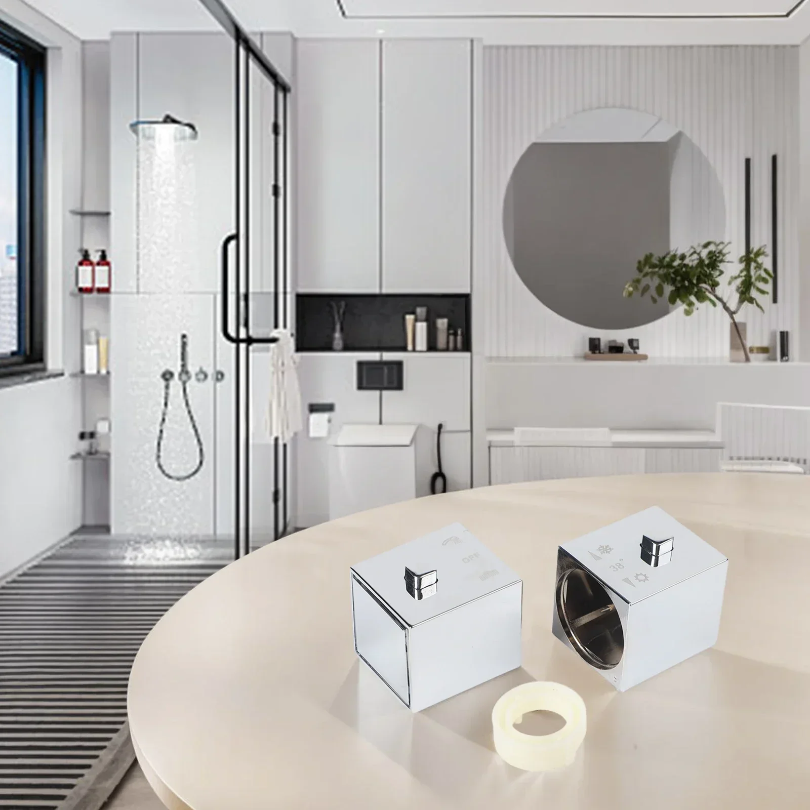 

Запасные квадратные термостатические ручки-кнопки для смесителя SMA, хромированные, с упорным кольцом и установочным винтом