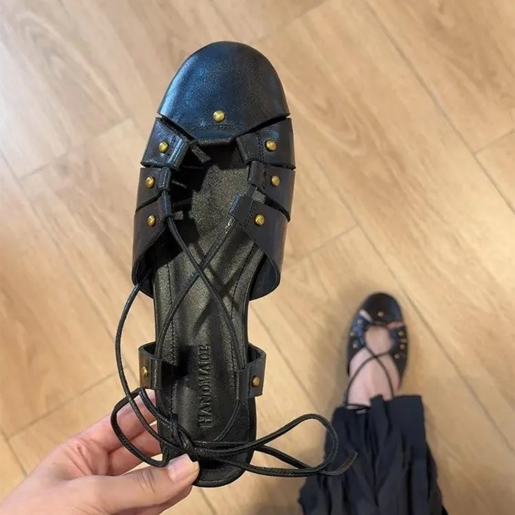 Women Flat Sandals Casual Shoes Woman Slippers Slingback 2025 Trend Summer Designer Dress Shallow Soft Leather Comfort Sandalias
