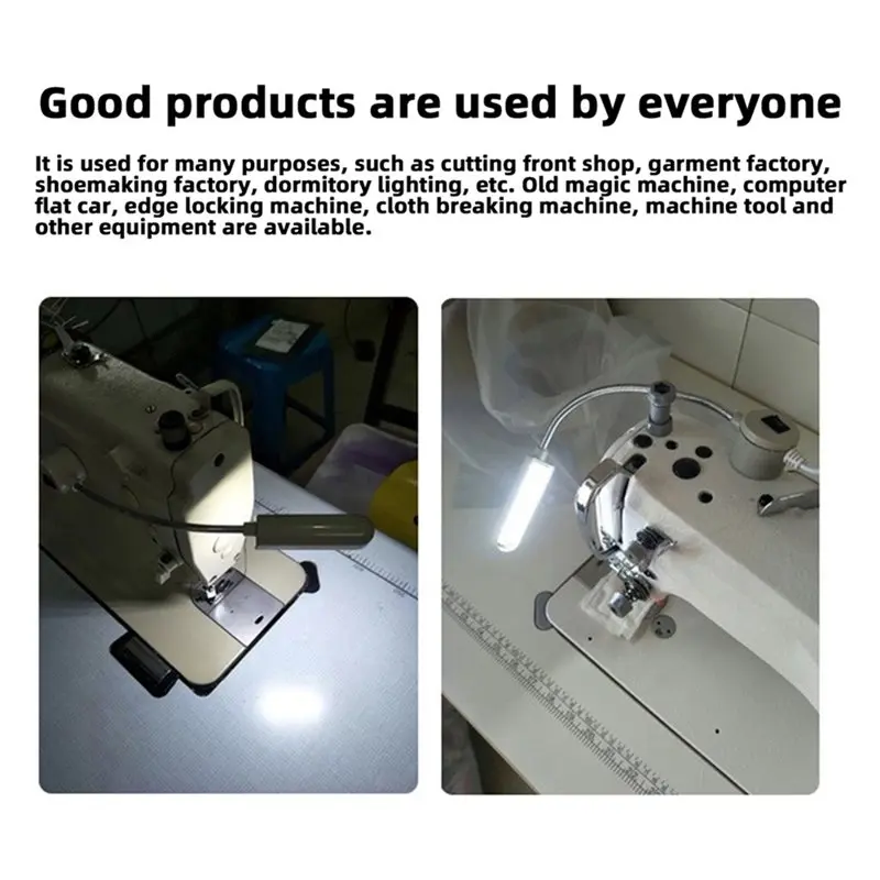 Flexible Gooseneck 30 LED Lighting Lamp 3Pcs Industrial Sewing Machine Clothing Machine Parts Work Light 360° EU Plug