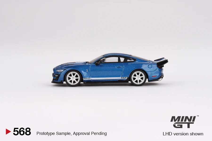 MINIGT-Shelby GT500 Dragão Serpente Conceito Ford Desempenho Azul Modelo Carros, Liga Brinquedos, Diecast Veículo, Liga, 1/64 Escala, MGT00568-CH