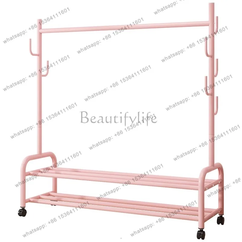 Shelves Storage Clothes Racks Drying Hanging Modern Japandi Clothing Rack Living Room Design