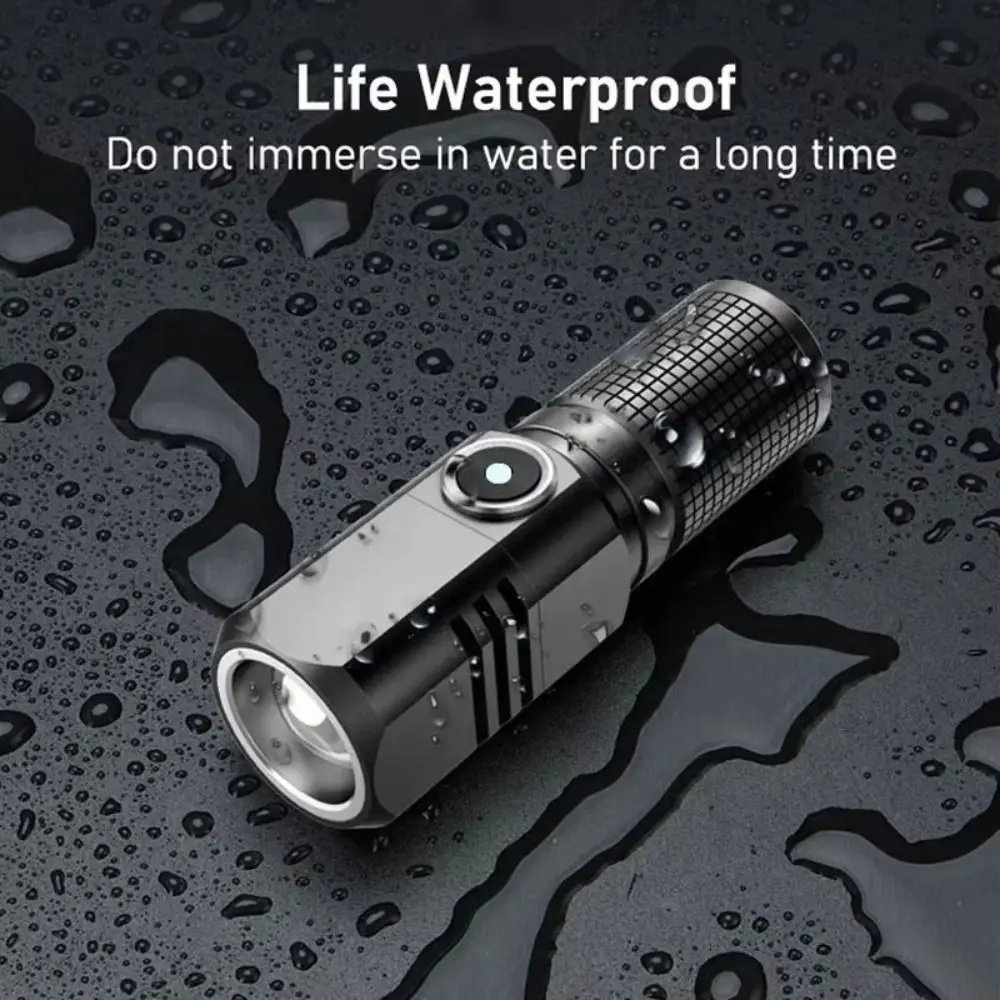 

Super Bright Type-c Rechargeable Flashlight Zoomable 3 Lighting Mode Zoom Fishing Lantern Waterproof Multifunctional