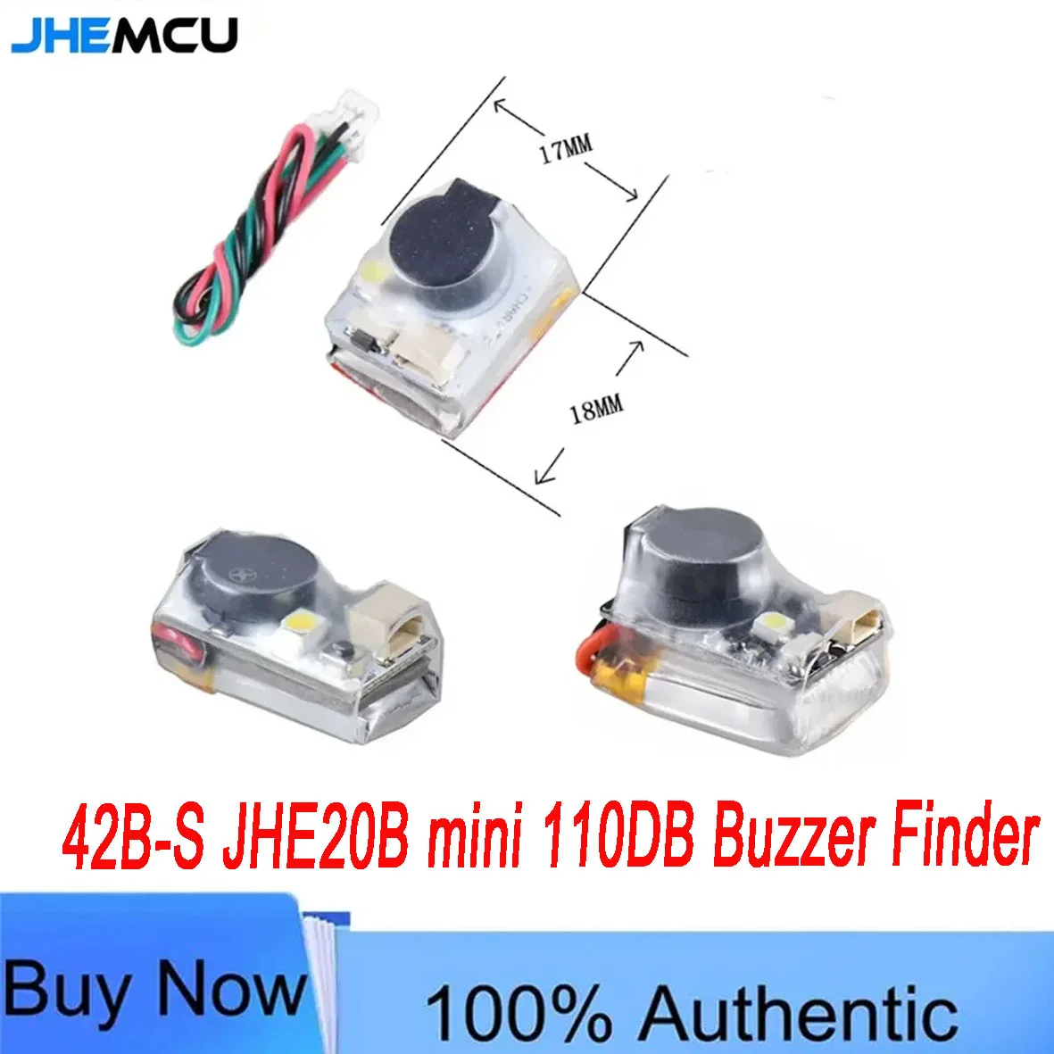 JHEMCU 5V High Volume 110dB LED Buzzer Finder JHE42B/JHE42B_S/JHE20B Anti-loss Alarm Tool for RC FPV Drone Flight Controller