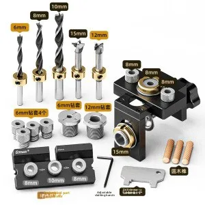 

Woodworking 3-in-1 Punching Positioner Log Tenon 2-in-1 Woodworking Tools Panel Furniture Punching Rugged and Durable Tools