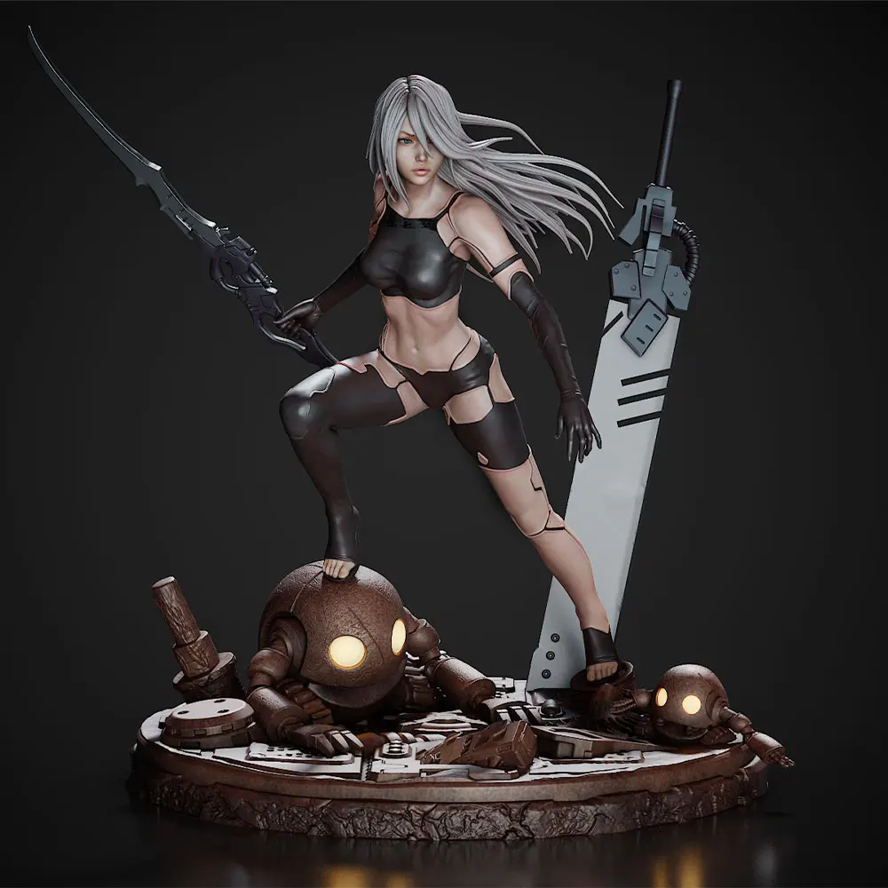 1/24 Female 	Warrior Resin Model Kits GK Miniature 3D Printed Gray Model Figurine DIY Doll Collection Unassembled And Unpainted