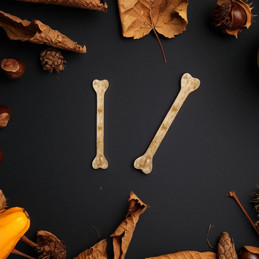 

6pcs Mini Plastic Bones Fake Simulated Human Bone Decorations For Halloween Diy Crafts Jewelry Making Small Skeletons