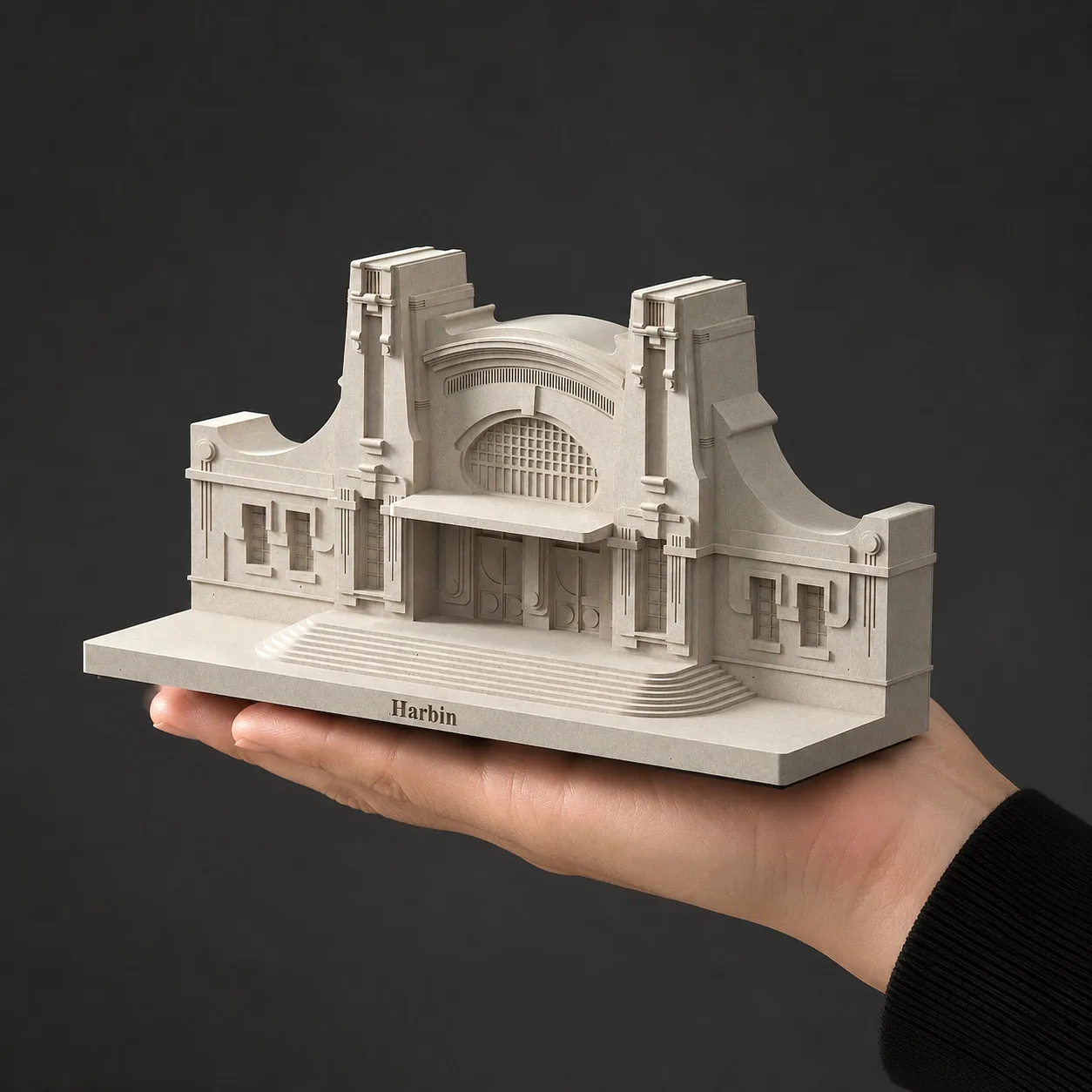 Harbin Old Railway Station | Cement Building Model Creative Living Room Entrance Home Office Desktop Decoration