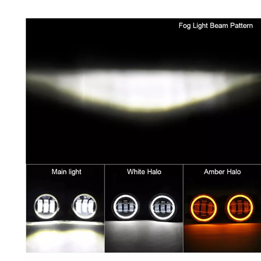 4-дюймовый светодиодный противотуманный фонарь Halo Ring, двухцветный индикатор поворота, светодиодный модифицированный противотуманный фонарь для автомобилей JK TJ Wrangler, мотоцикл 12 В 24 В