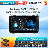 2Din Android 13 Car Radio For Mercedes Benz B200 Sprinter W906 W639 AB Class W169 W245 Viano Vito wireless CarPlay Android Auto