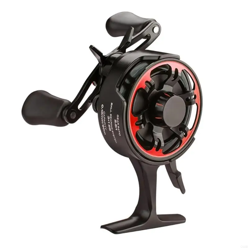 G6DE High-foot Ice Rotating Fishing Reels Highly Speed 2.5:1 Fly Fishing Wheel Adjustable Left Handed Fishing Raft Wheel