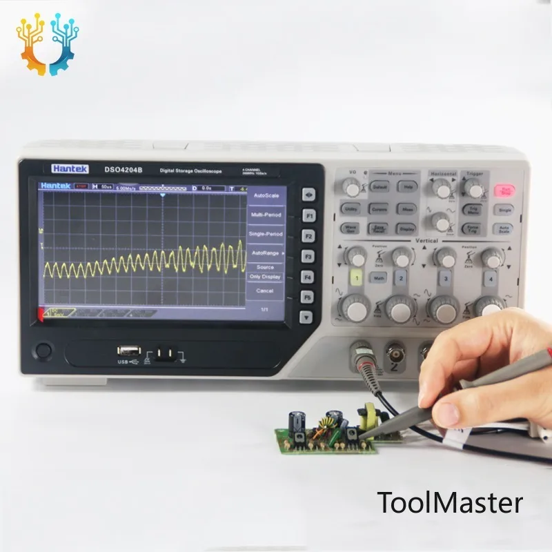 

【2026】DSO4204B Digital Oscilloscopes 4Channels 200Mhz 1GS/s Sample Rate PC LDC Display Electric Storage Oscilloscope