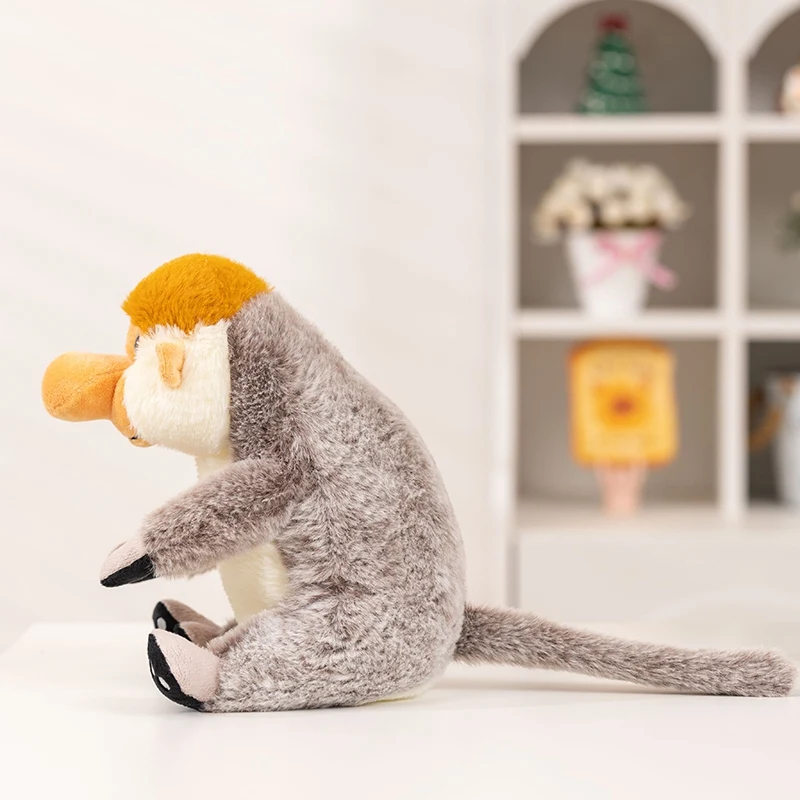 22 センチメートルかわいい口ひげ猿ぬいぐるみ長鼻ぬいぐるみ超ソフトレアジャングルおもちゃ子供のための動物愛好家の誕生日ギフトの装飾