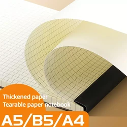 80 Page Tearable Notebook with A4,A5,and B5 Thick Notebooks, with Simple Horizontal Lines and Blank Notebook Grid Drafts Notepad