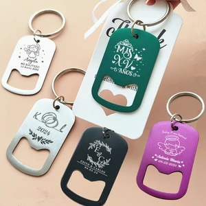 50-100PCSパーソナライズされた刻まれたキーチェーンボトルオープナーウェディングはゲストパーティーバプテスマカスタムお土産 ゲストへの8つの最高の販売の洗礼式ギフト-7