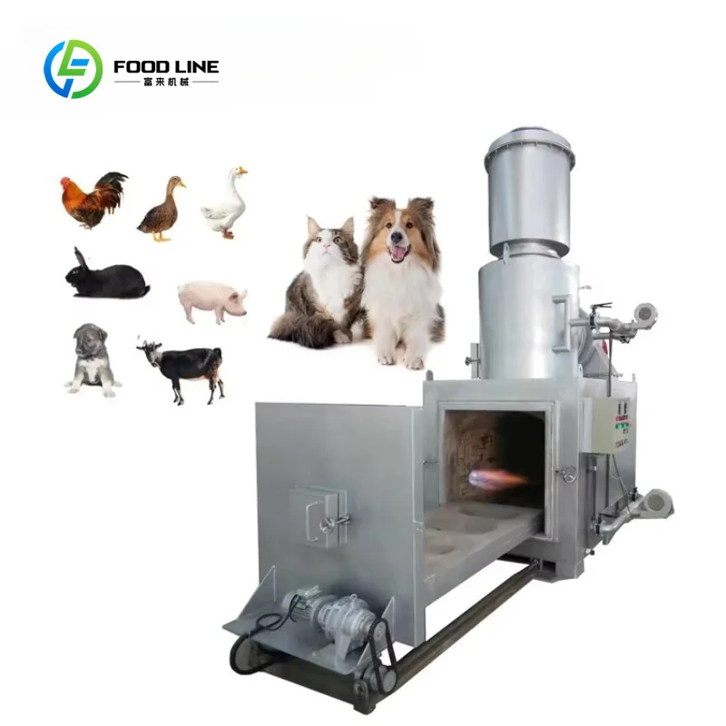 Customized Smokeless 20-500kg Animal Waste Incinerator Diesel LPG Natural Gas for Slaughterhouse Pet Cremation