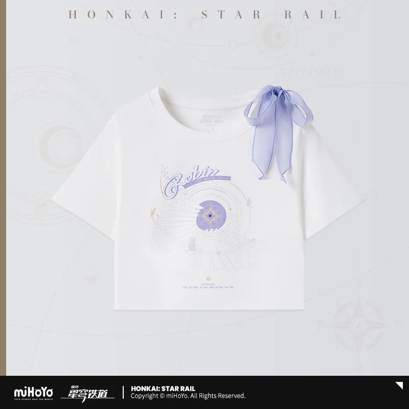 

MiHoYo Genuine Original Game Honkai Star Rail Robin Cosplay Summer Short Sleeve T-shirt Clothing Tops Doujin Gift Official