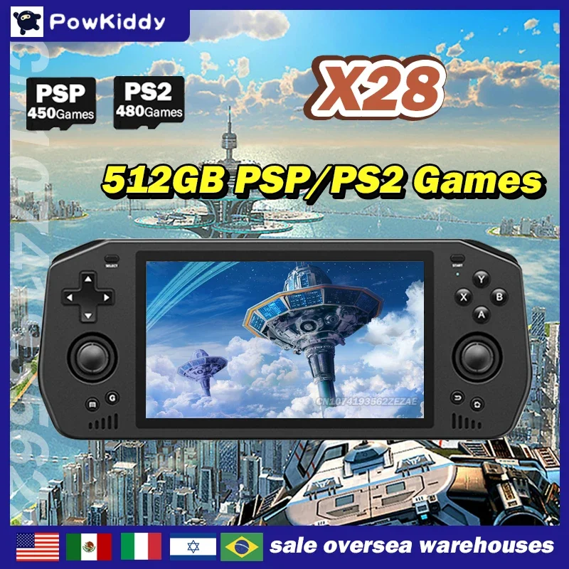 

Powkiddy X28 Unisoc Tiger T618 5.5 Inch Touch IPS Screen Android 11 PSP PS2 HD TV OUTPUT Retro Game Machine 512G 70000Games