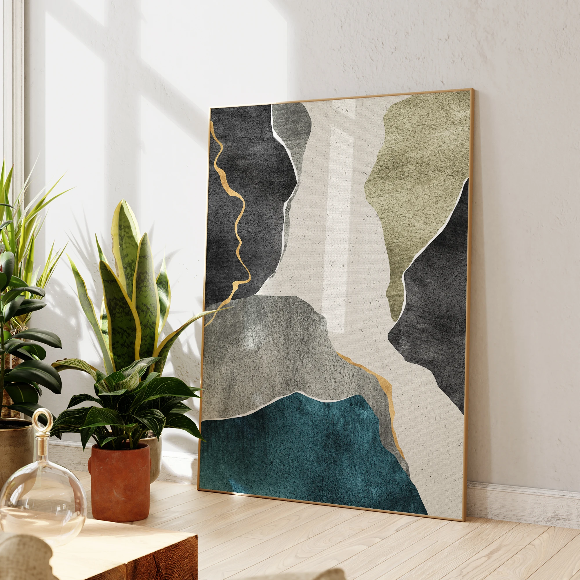 Abstract Pictures Luxury Canvas Paintings Nordic Texture Green Prints Canvas Painting Poster Living Room Bedroom Home Decor