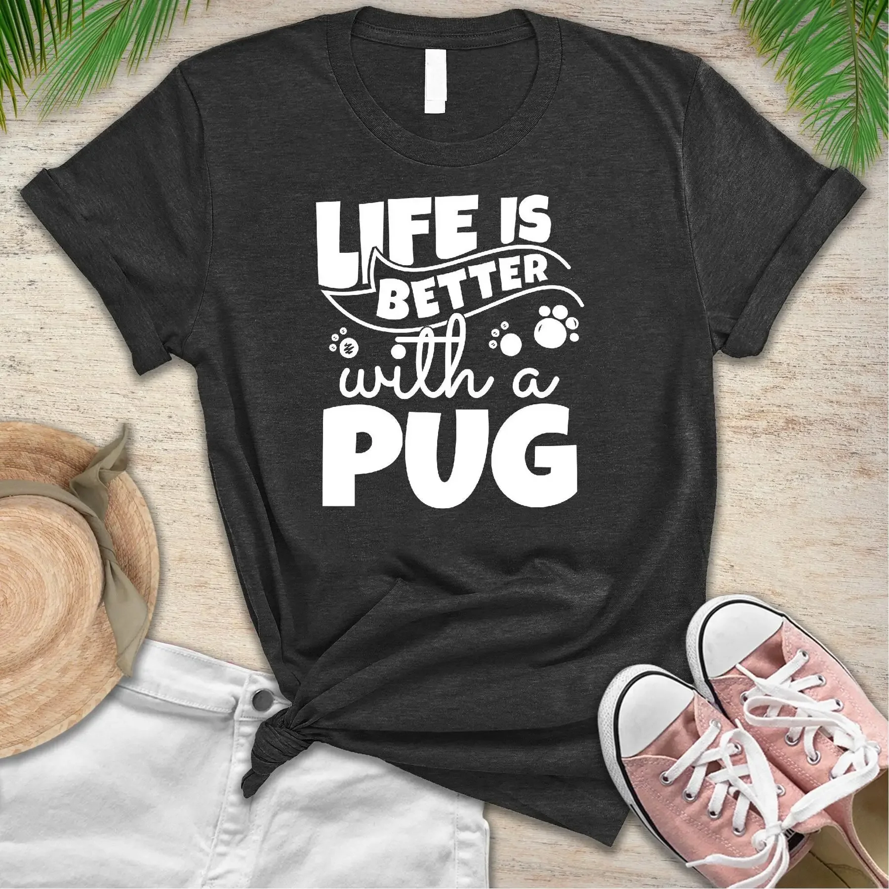 

Футболка с изображением мопса в корейском стиле, мужская дизайнерская одежда