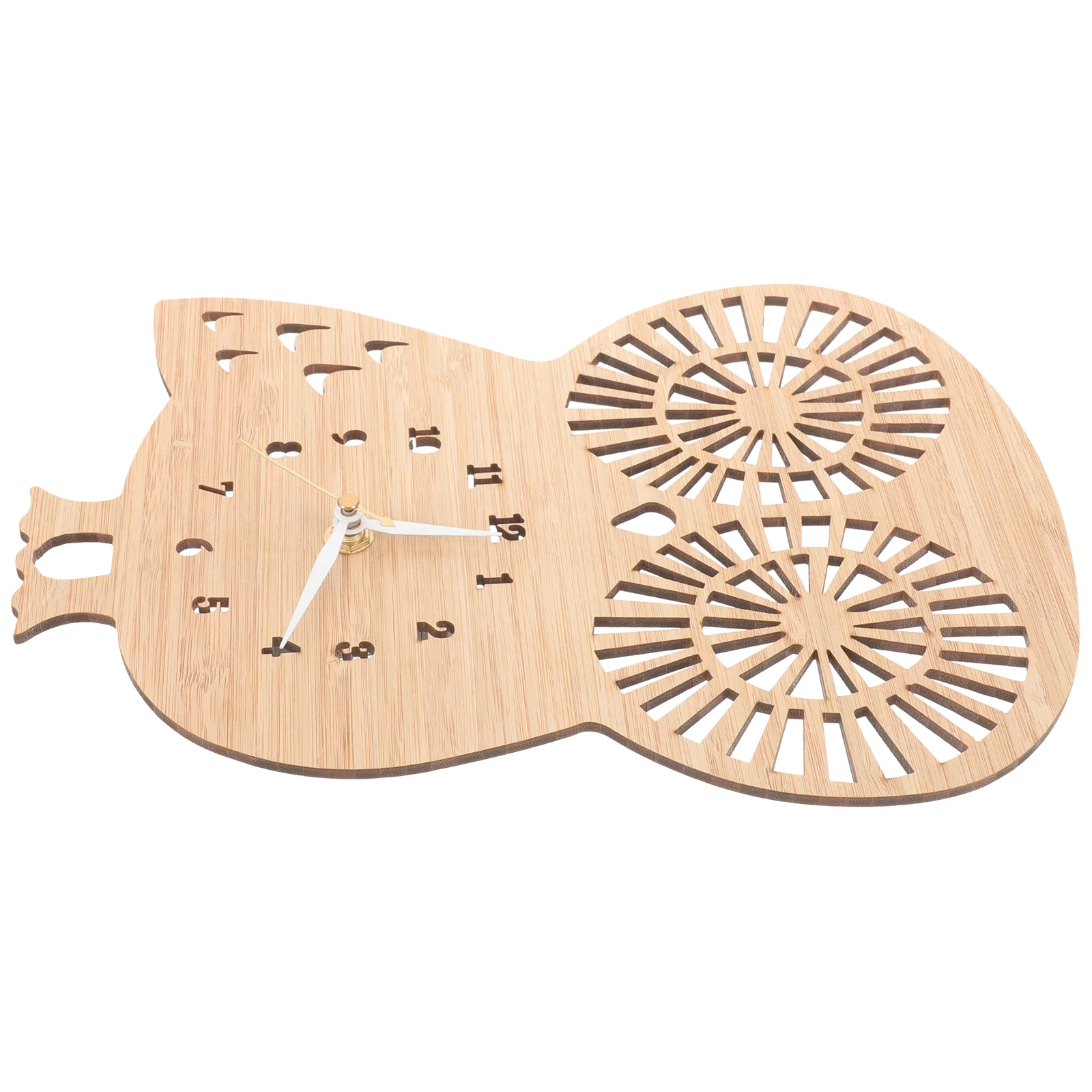 

Owl Shaped Wall Clock Bamboo Small Bedroom Kids Room Office Decor Low Noise Mute Clock Cartoon Creative Modern Simple