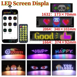 Display LED Car Screen com controle remoto, APP multilíngue, programável, DIY Scrolling Publicidade Sign, impermeável, 5V Matrix Pixel Panel