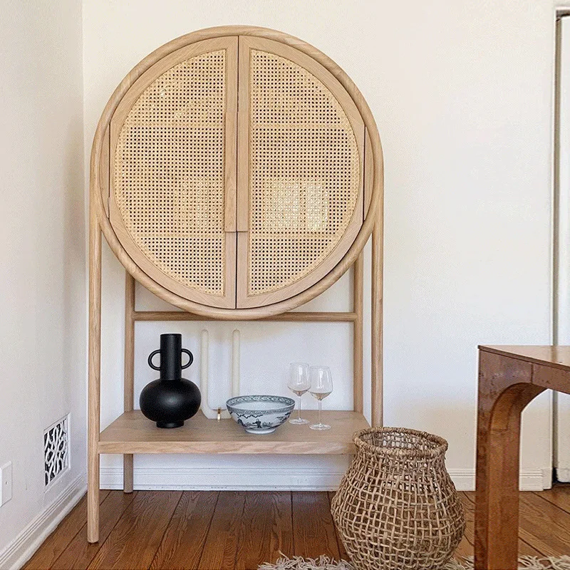 Nordic light luxury solid wood locker