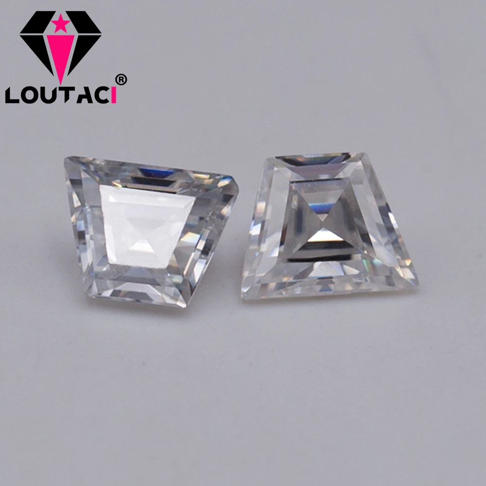 LOUTACI tamaño pequeño 0,2-0,6 quilates forma trapezoidal DEFGH anillos asequibles de moissanita únicos tiendas que venden corte Baguette cónico
