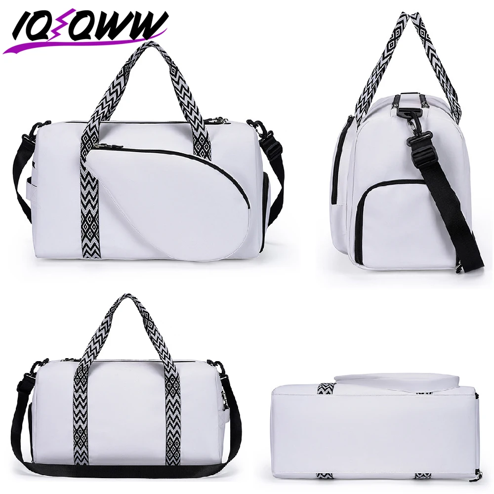 

1PCS Women's Tennis Gym Tote Bag Holds 2 Rackets with Shoe Compartment & Wet Pocket, Lightweight Sports Duffel Bag