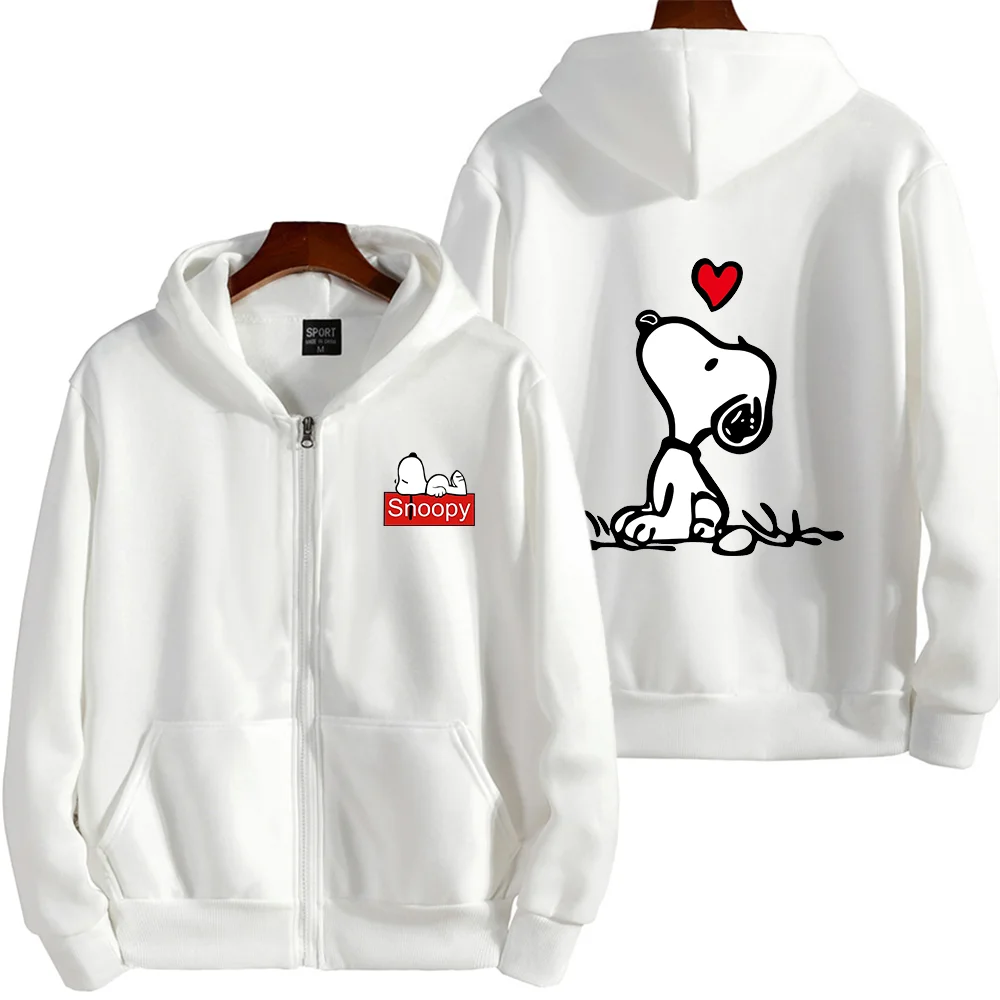 Snoopy Cartoon Anime Women Pullover Spring Autumn Men Oversized Hoodie Casual Couple Sweatshirt Clothes Tops