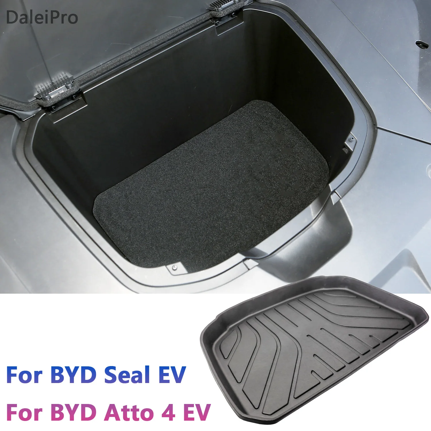 For BYD Seal EV 2024 2023 Car Front Trunk Mat Rear Trunk Mats Modification Waterproof Organizer Tray Carpet TPE Car Accessories