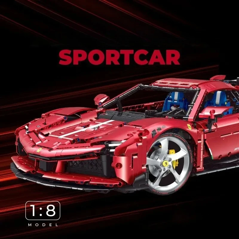 3639pcs 1:8 Guly Race Car Building Block GULY 10623 MOC Supercar Sports Car Difficult Model DIY Bricks Toys for Boys Kids Adult