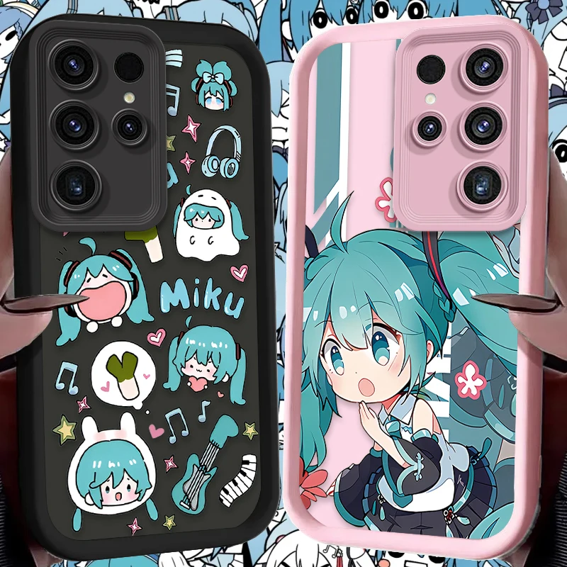 H-Hatsunes Cute M-Miku Silicone Case For Samsung Galaxy S24 S23 S25 Ultra S22 S21 Plus FE A56 A36 A26 A16 A06 A15 A25 A35 A55 5G