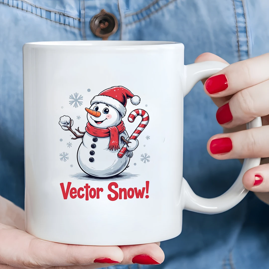 11oz Mug + Cartoon Snowman Cap + Kids Cup + Family Office Coffee Cup Christmas Gift Set