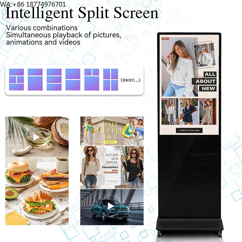 50 Inch Floor Standing Panel Touch Screen Led Digital Signage Display Advertising Equipment Player for Building Mall Elevator