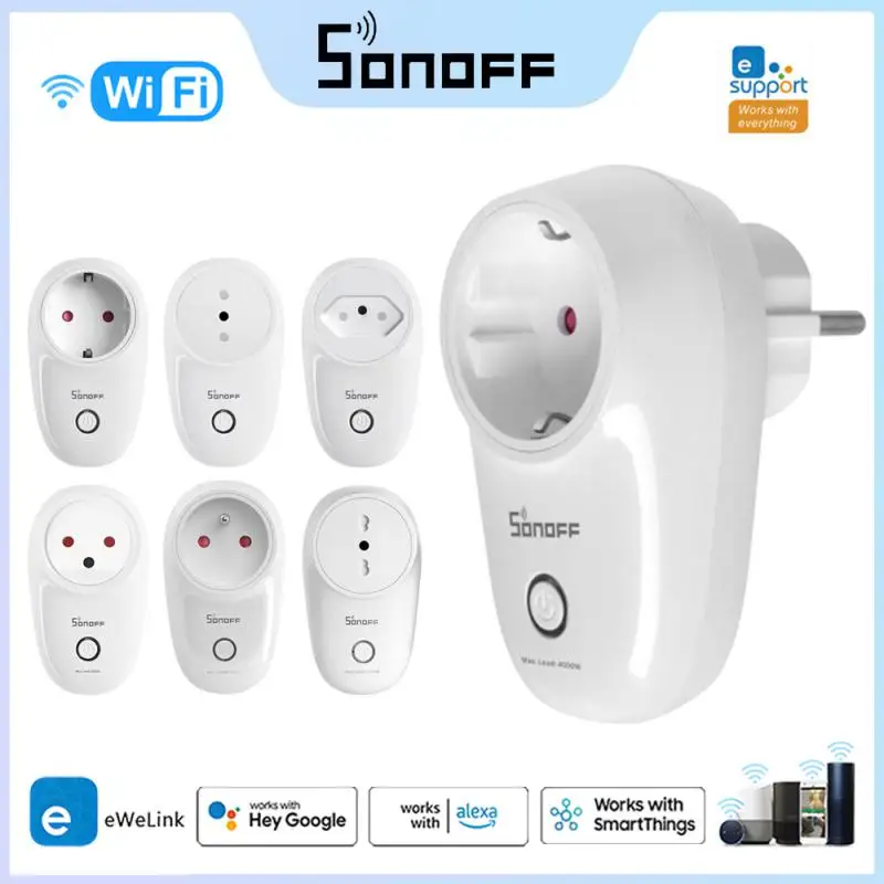 

SONOFF S26R2 EU/FR WiFi Smart Plug Wireless Smart Socket Switch Timing Smart Voice Remote Control Via EWeLink Google Home Alexa