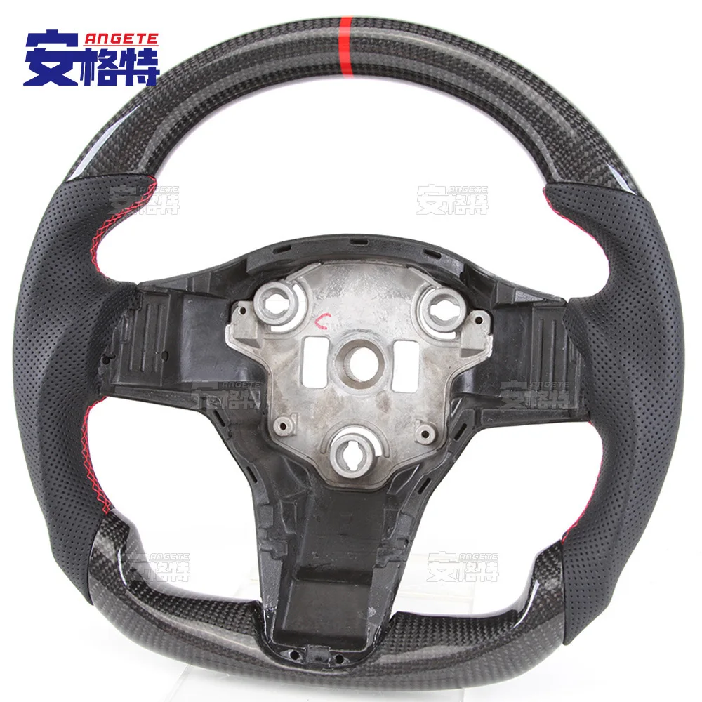 

Applicable to:Suitable for Tesla model 3 /Y steering wheel type D carbon fiber punched leather car modified steering wheel