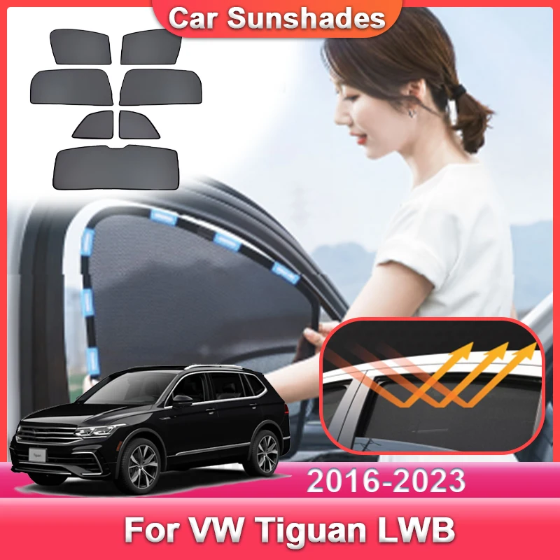 

Автомобильный сетчатый солнцезащитный козырек для Volkswagen VW Tiguan MK2 LWB 2016 ~ 2023 автомобильный солнцезащитный козырек аксессуары светоблокирующие шторы конфиденциальность