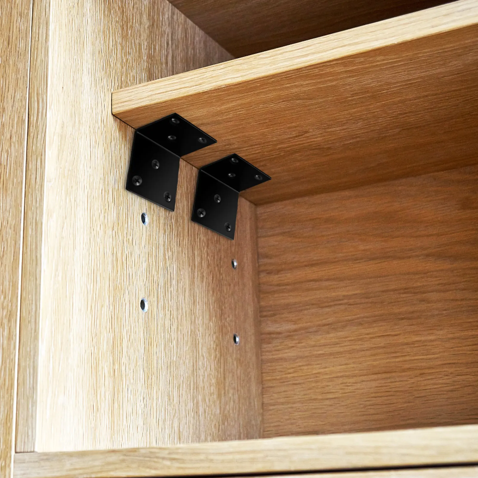 1Set Corner Brackets Fixed Angle Iron Brackets for Furniture Repair Shelves Tables Beds Raised Bed Frame Screws
