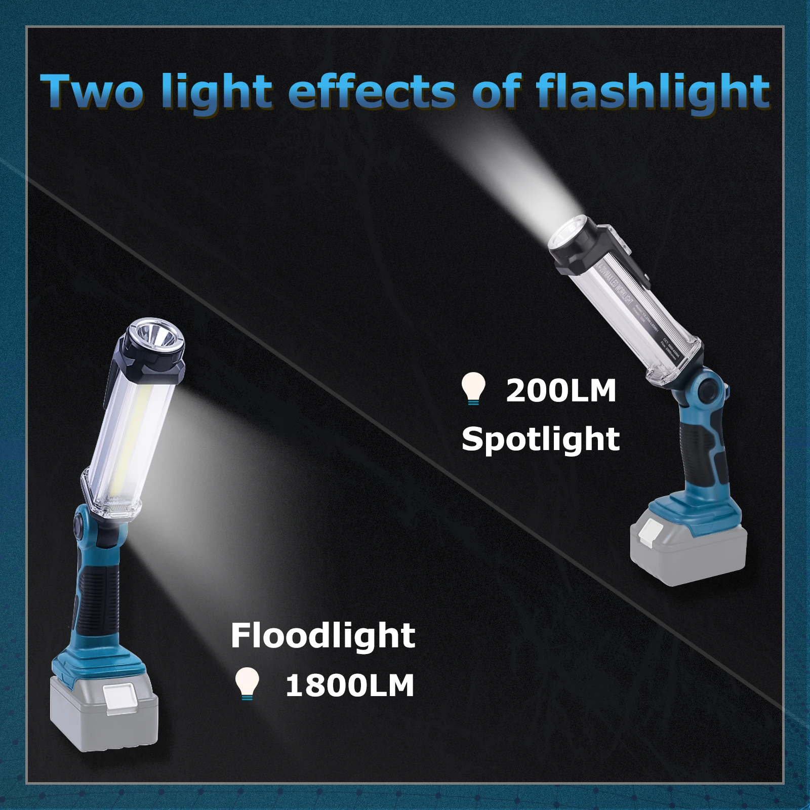 2000LM 14.4V-18V per Makita LED Work Light batteria al litio torcia USB nuova torcia portatile