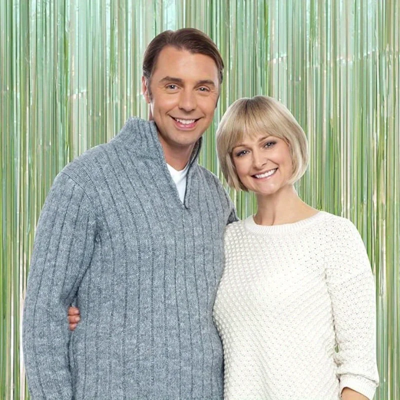 2pcsGreen الليزر المطر الحرير الستار خلفية حفلة عيد ميلاد كابينة تصوير الديكور الحدث الذكرى الزفاف خلفية الديكور