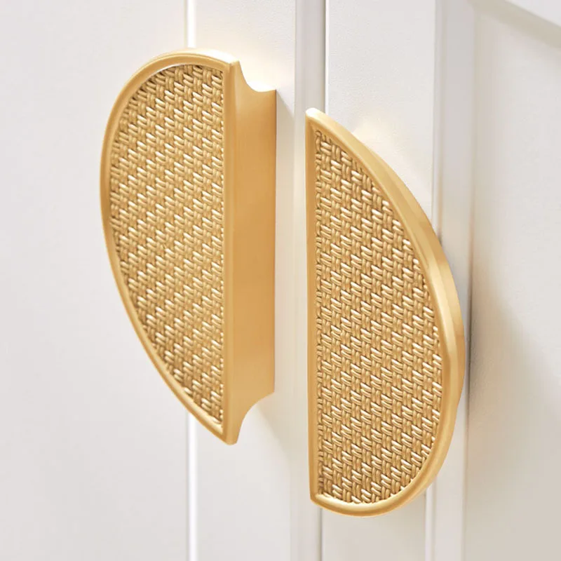 50mm/110mm /145mm Round Textured Brass Wardrobe Handle Cabinet Knobs Drawer Pull Handles Furniture Dresser Door Hardware