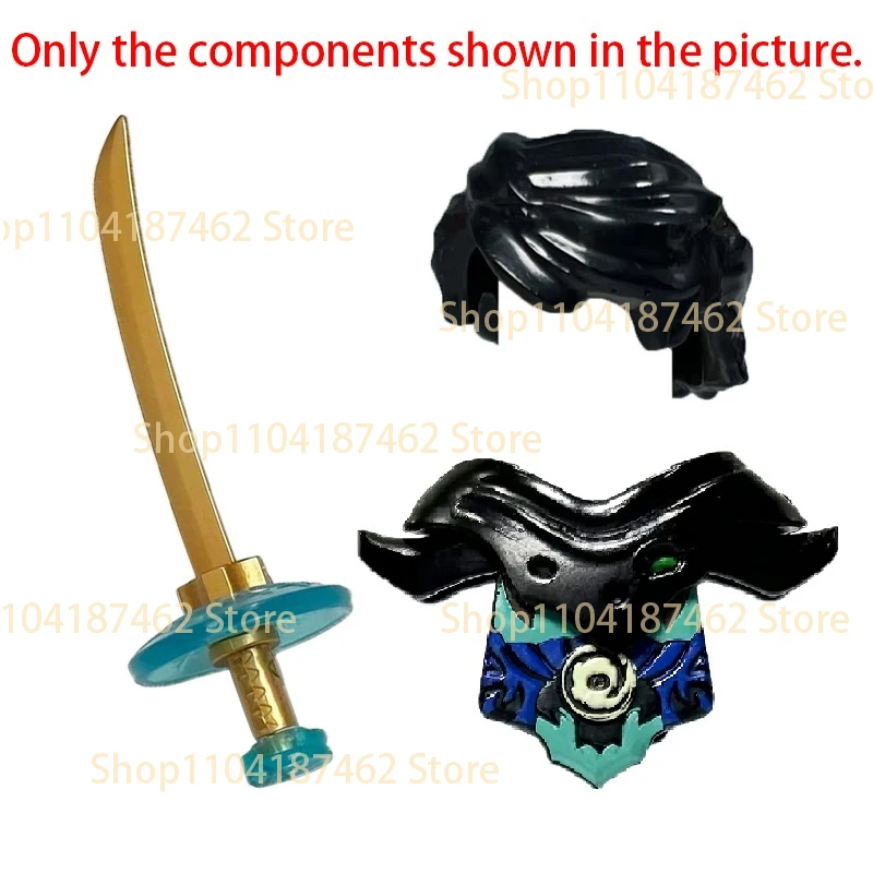 Elemental Anime Cartoon Bausteine Figur Schwert Katana Axt Umhang Modelle Zubehör Zusammenbau Mini-Bausteine Spielzeug Geschenk für Kinder H30