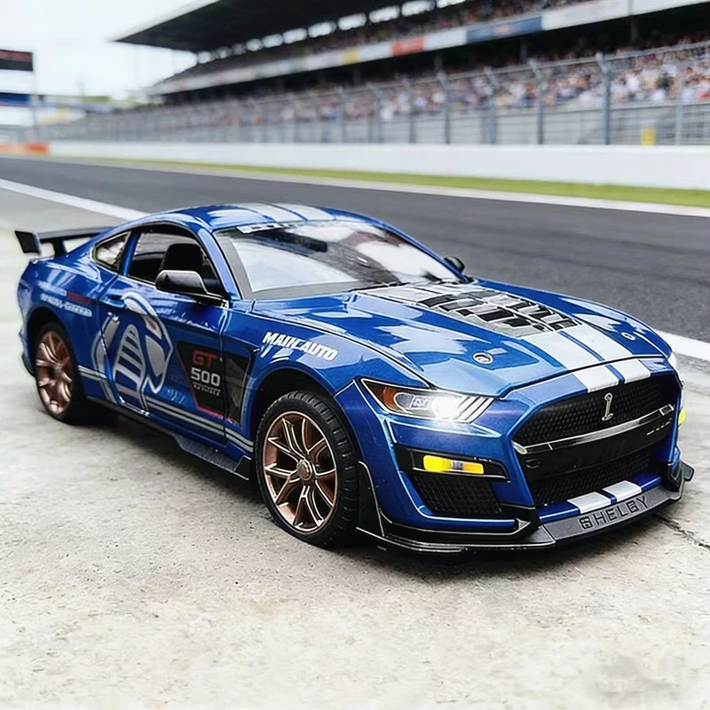 

1:24 Mustang Shelby GT500 Viper Alloy Sports Car Model Diecast Metal Toy Racing Car Vehicles Model Sound and Light Children Gift