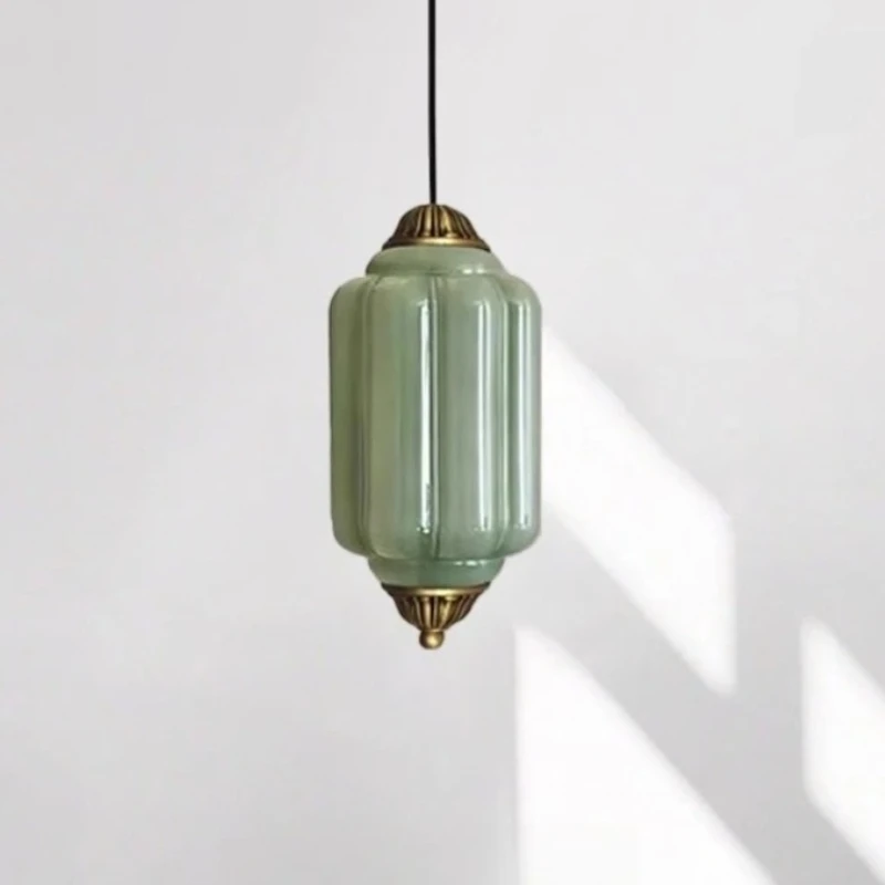 

Vintage Milk Glass Pendant Light green Brass Ceiling Light Fixture string kitchen bar dinning room hanging light Bedside 5.5inch