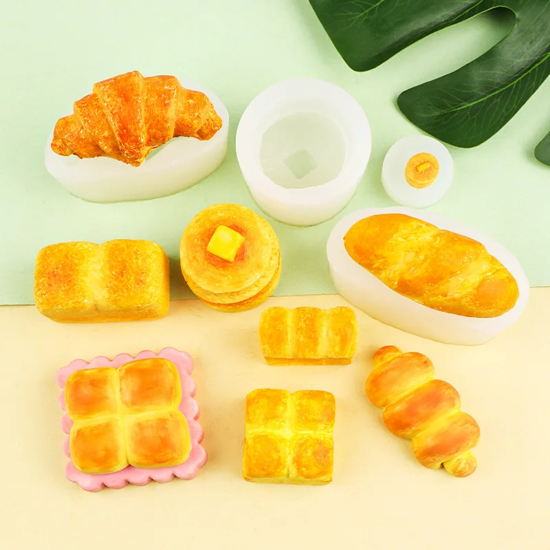 Kinds Croissant Cake Embryo Style Silicone Candle Mold Handemake-Soap DIY Candle Art Mould Mochi Squishy Toy Moulds