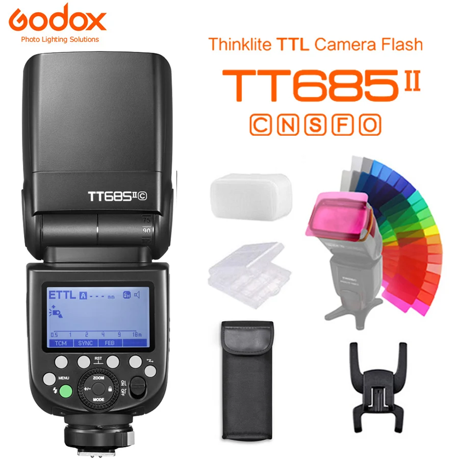 Godox TT685II TT685C TT685N TT685S TT685F TT685O TTL HSS كاميرا فلاش Speedlite لكانون نيكون سوني فوجي أوليمبوس كاميرا