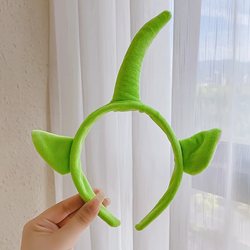 1 schattige polyester hoofdband, geweven gezichtsmaskerhoofdband, leuk accessoire voor normaal haar, geen elektriciteit of batterijen nodig